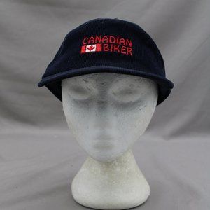 Vintage Corduroy Hat - Canadian Biker 5 Panel - Adult Snapback